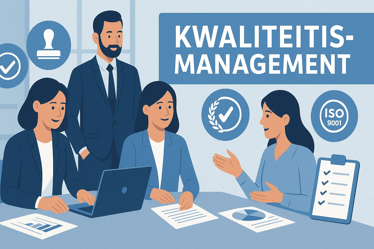 Overzicht ISO 9001 normvereisten hoofdstukken 4 tot 10 voor kwaliteitsmanagement