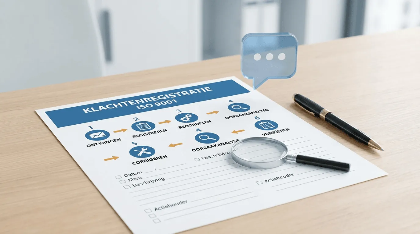Klachtenprocedure ISO 9001 voorbeeld met 6-stappenplan en template